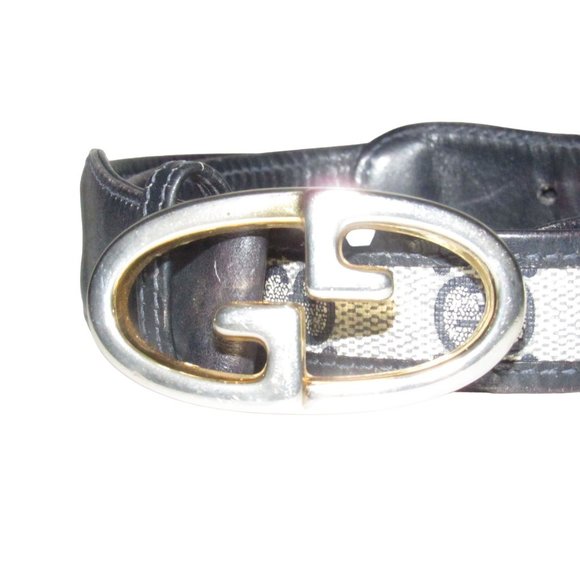 Gucci Navy Guccissima Leather Belt w a Two-tone GG Buckle - Picture 4 of 16